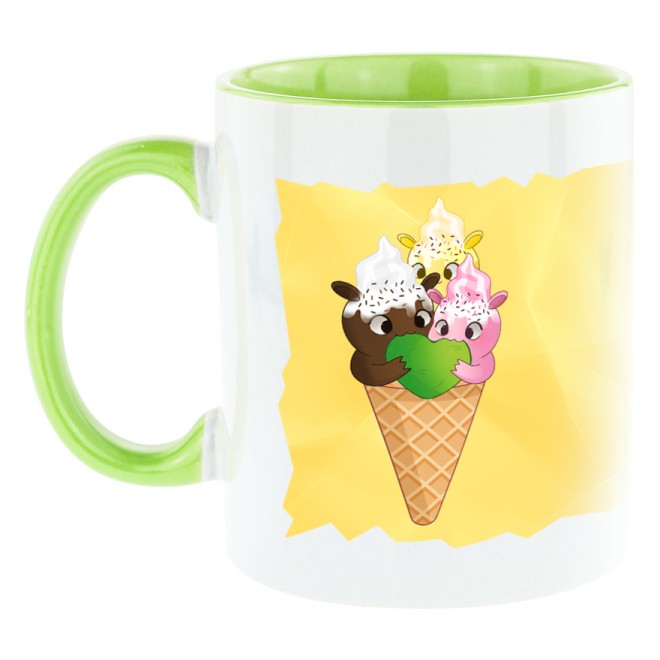Kaugummitier Ice Cream Edition Bi-Color Tasse grün