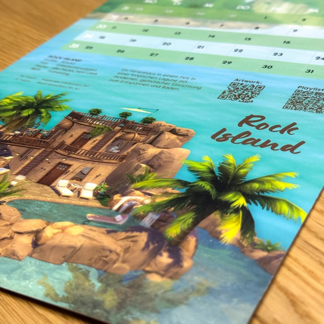 Sims Wandkalender 2025 Rock Island
