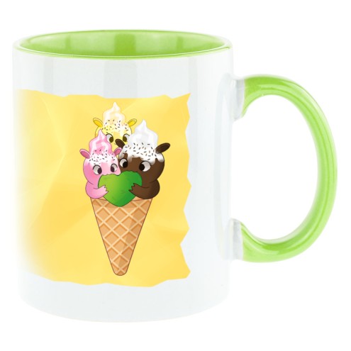Kaugummitier Ice Cream Edition Bi-Color Tasse grün