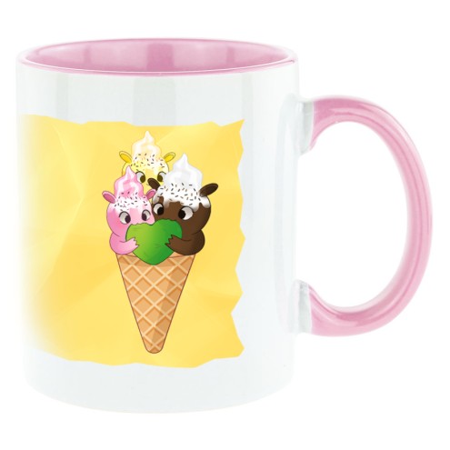 Kaugummitier Ice Cream Edition Bi-Color Tasse pink