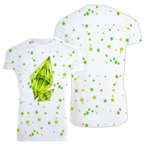 Grüner Kristall mit Sternen All-Over-Print T-Shirt women