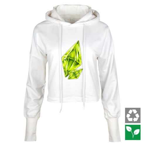 Grüner Kristall kurzer GIRLIE Hoodie