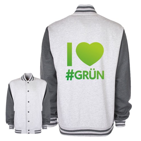I love #GRÜN College Jacke