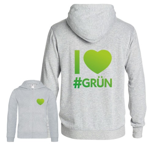 I love #GRÜN GIRLIE Hoodie-Jacke