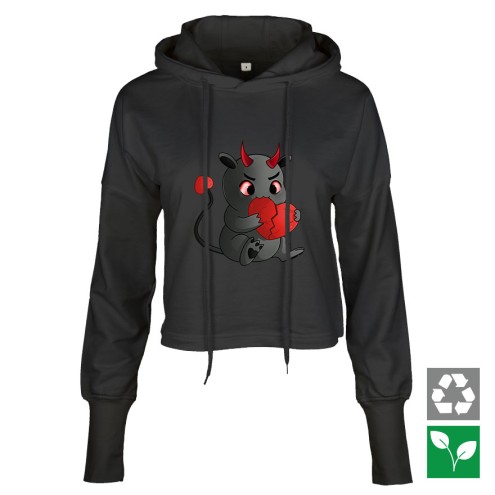 Kaugummitier DEVIL Edition kurzer GIRLIE Hoodie