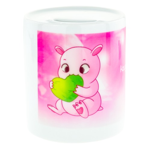 Knabberndes KAUGUMMITIER Spardose rosa