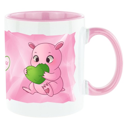 Knabberndes KAUGUMMITIER rosa Tasse PASTELL PINK (Bi-Color)
