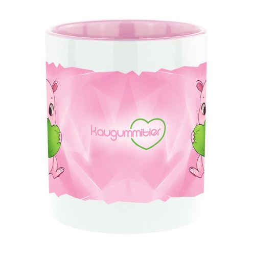 Knabberndes KAUGUMMITIER rosa Tasse PASTELL PINK (Bi-Color)