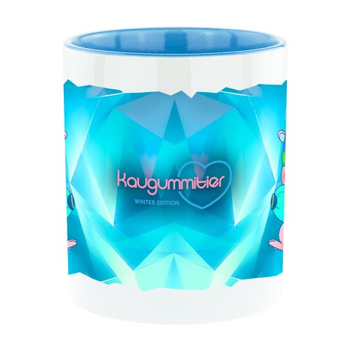 Kaugummitier WINTER Edition Tasse HELLBLAU (Bi-Color)