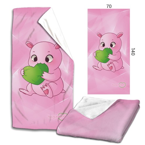 Knabberndes KAUGUMMITIER Microfaser Badetuch rosa