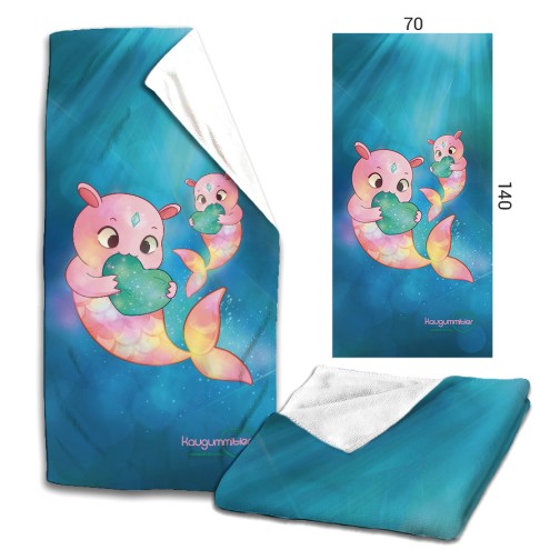 Kaugummitier MERMAID Microfaser Badetuch