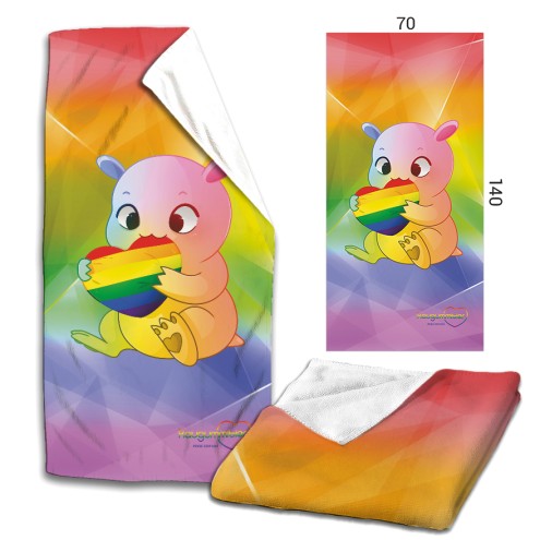 Kaugummitier PRIDE Microfaser Badetuch