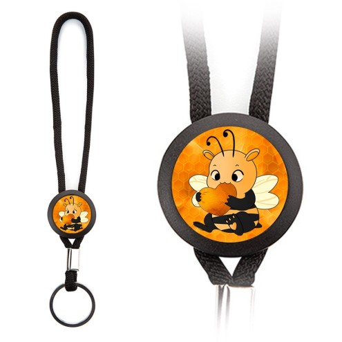 Kaugummitier Bee Edition Schlüsselanhänger Schlaufe schwarz