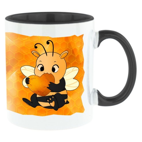 Kaugummitier Bee Edition Bi-Color Tasse schwarz