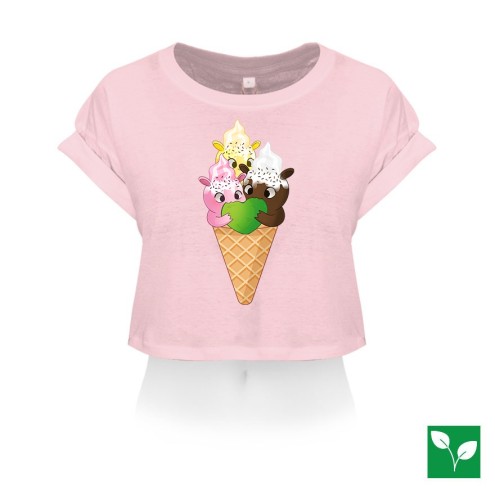 Kaugummitier Ice Cream Edition Organic Crop T-Shirt women