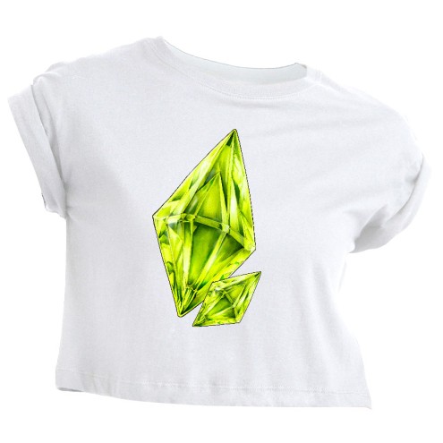 Grüner Kristall kurzes GIRLIE T-Shirt