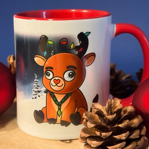Glühtier Bi-Color Tasse ROT