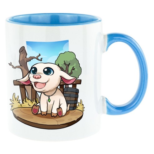 Heidi, das Schaf Bi-Color Tasse hellblau