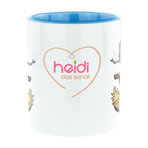 Heidi, das Schaf Bi-Color Tasse hellblau