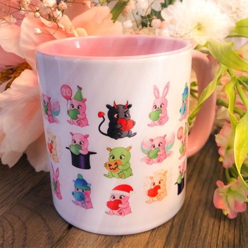 Kaugummitiere Bi-Color Tasse pink
