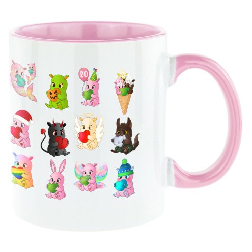 Kaugummitiere Bi-Color Tasse pink