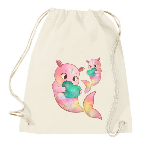 Kaugummitier MERMAID Baumwoll Turnbeutel