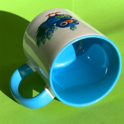 Pfausen Bi-Color Tasse hellblau