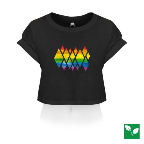 Rainbow Kristalle Organic Crop T-Shirt women