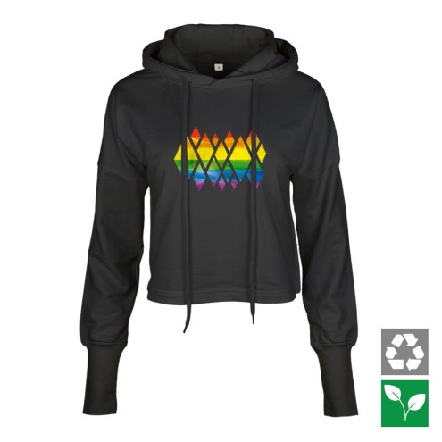 Rainbow Kristalle Cropped Hoodie women