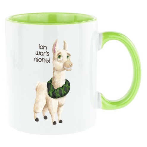 unschulds llama Bi-Color Tasse grün