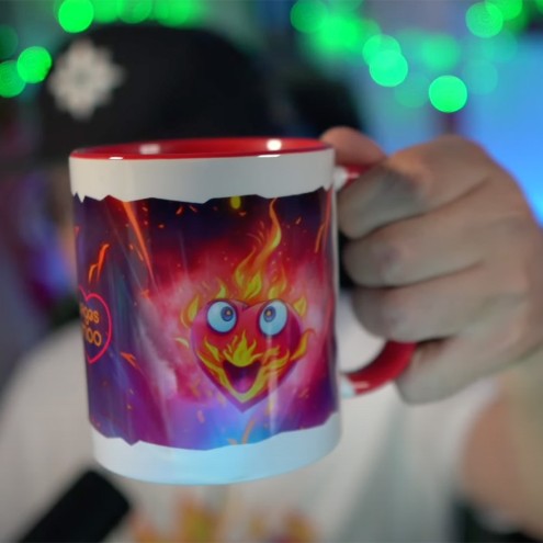 Dampfiges Woohoo Bi-Color Tasse rot